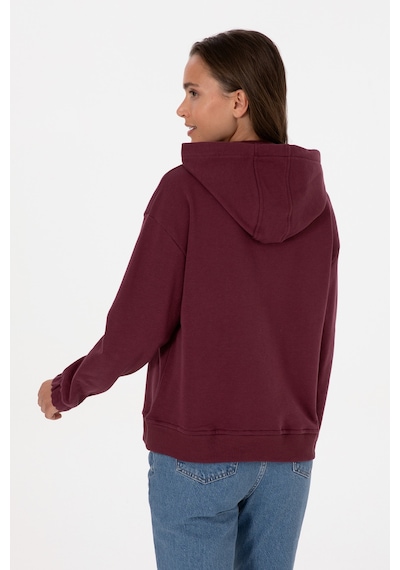 U.S. Polo Assn. Kadın Bordo Kapüşonlu Sweatshirt 50307796-VR177