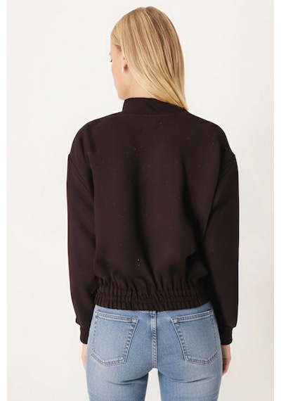 Armonika Kadın Kahve Cepli Kolları Ve Beli Lastikli Bomber Kaşe Mont Arm-26k001027