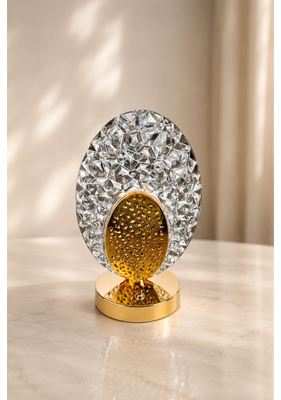Oval Kristal Led Masa Lambası 3 Renk Işıklı Dekoratif Aydınlatma 8381888