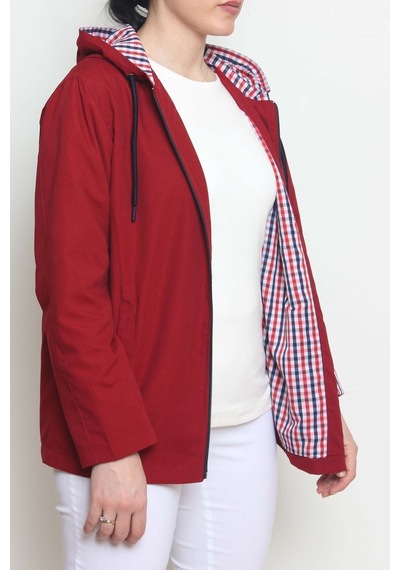 CottonCool Kadın Kapüşonlu Yağmurluk & Rüzgarlık Bordo