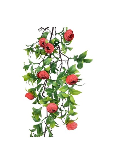 Yapay Çiçek Sarkan Doğal Dallı Kırmızı Erengüllü 70cm Yapay Sarmaşık