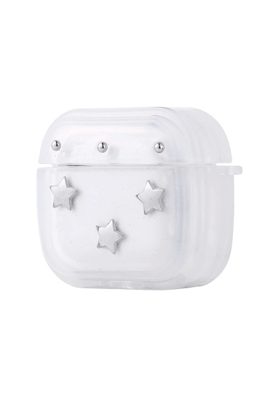 Apple Uyumlu AirPods 4 Zore Airbag 44 Airbag Tasarımlı Simli Şeffaf Kutup Kılıf Lale