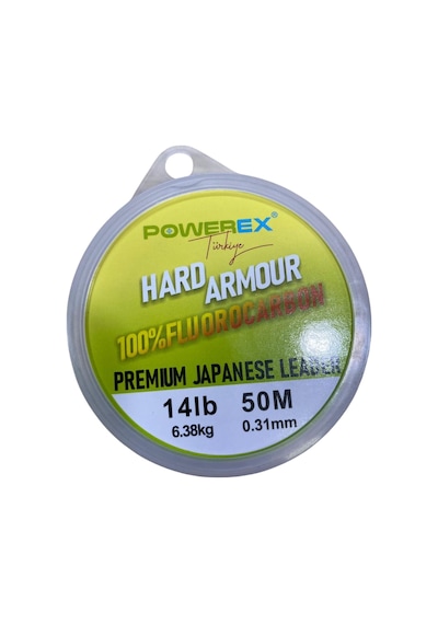 Powerex Hard Armour %100 Fluorocarbon 50 M Clear Leader Misina
