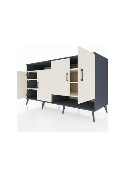 Kronos Konsol 6 Raflı 4 Kapaklı 176x59x99 Antrasit-aytaşı Aytası/aytası - Antrasıt