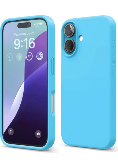 Apple iPhone Uyumlu  16 Kılıf Nano İçi Kadife Silikon - Mavi