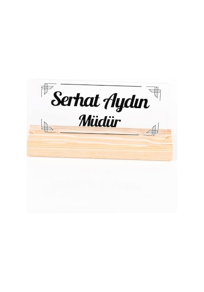 Tr Riva Doğal Ahşap Stand Masa İsimliği Akrilik İsimlik İsme Özel Ekonomik İsimlik Genel