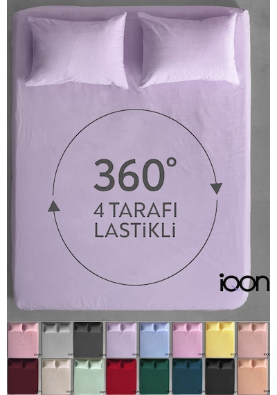 İqon Ranforce Dokuma Lastikli Çarşaf Takımı Tek Kişilik - 21 Renk Lila