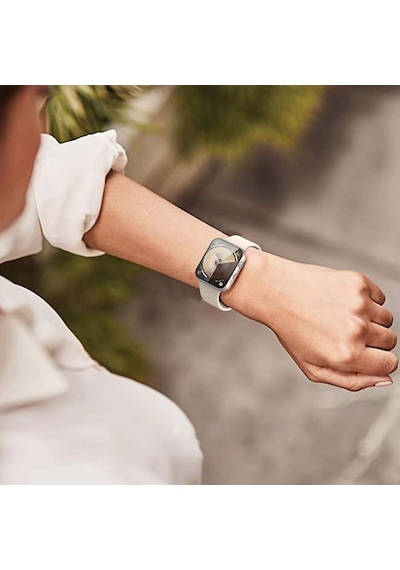Apple Uyumlu Watch 45mm 7 8 9 Se Seri Starlight 360 Derece Koruma Ve Temperli Cam Ekran Koruyucu