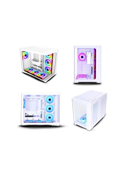 Power Boost Kasa Pb-ss02w Sea View Usb 3.0, Atx 7 X Argb Fanlı Beyaz Kasa Psu Yok
