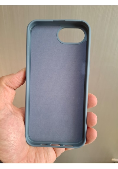 Apple Uyumlu iPhone 16e Logolu İçi Kadife Silikon Lansman Kılıf Füme