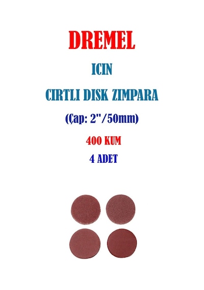 Dremel Için Cırtlı Disk Zımpara - 400 Kum - Çap 50Mm (4 Adet)