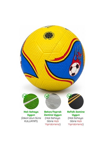 Telvesse Kauçuk Futbol Topu Yekpare Üretim Soft Karışık Renk 400 Gram No:5 Çok Renkli