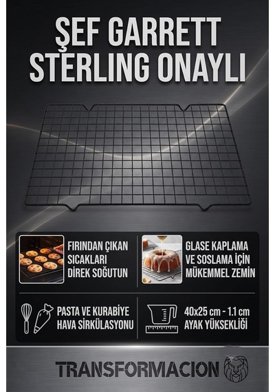 Glaso Teli 40x25 Cm - Paslanmaz Yapışmaz Siyah Fırın Ve Kek Soğutma Standı, Çikolata Izgarası, Çıtır Kurabiye Diğer