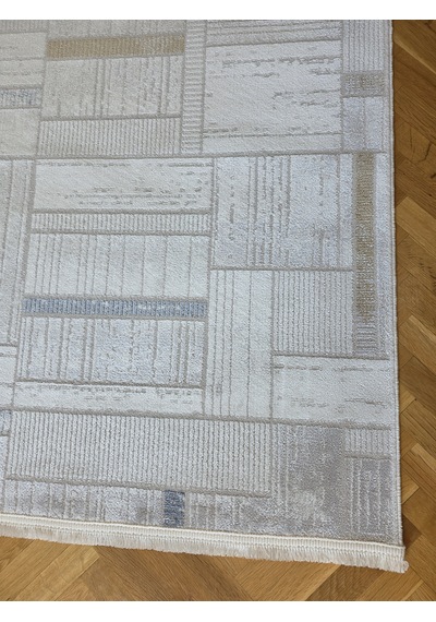 London Krem Multi Dekoratif Bambu Akrilik Yumuşak Modern Özel Ölçü Koridor Oturma Çocuk Odası Halısı 003-krem/multi