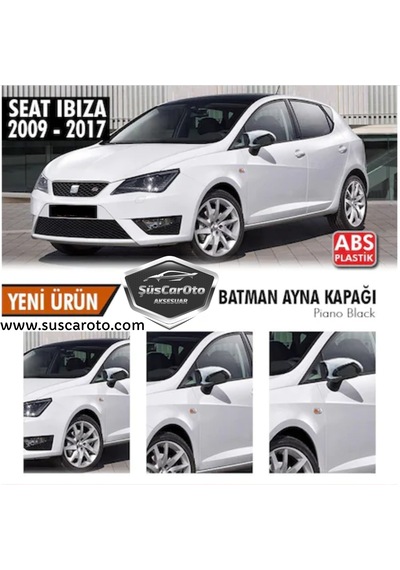 ŞüsCarOto Seat İbiza MK4 2009-2017 Batman Yarasa Ayna Kapağı Piano Black ABS Plastik (00)
