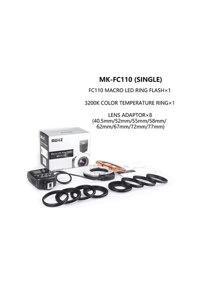 Meike Fc110 Led Makro Ring Flaş, Canon, Nikon, Pentax, Olympus Uyumlu