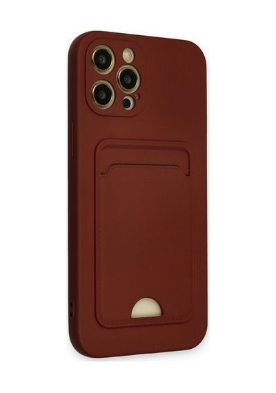 Apple iPhone Uyumlu 12 Pro Max Kılıf Kelvin Kartvizitli Silikon - Bordo Bzsxx00 1