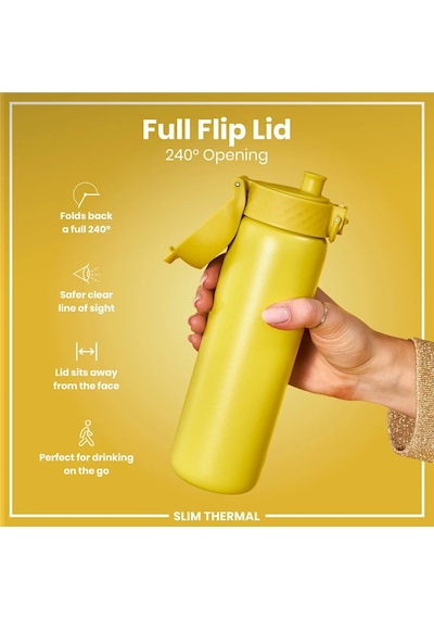 Ion8 - İnce Su Termosu - Sarı - 500 Ml - Sızdırmaz