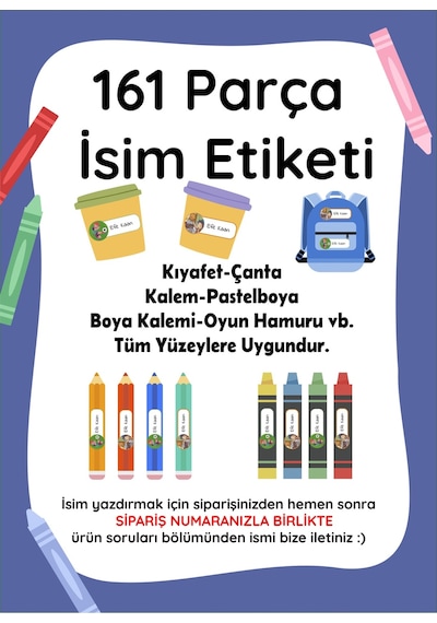 Özel İsminiz Yazılı Okul Etiketi Diğer