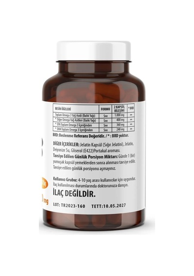 Ncs Omega3 Balık Yağı Portakal Aromalı 2 x 102 Softgel + Hap Kutusu