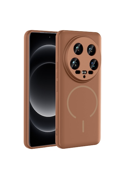 Xiaomi Mi 14 Ultra Kılıf Magsafe Destekli Kamera Korumalı Yumuşak Silikon Vardar Kahverengi