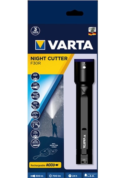 Varta Night Cutter F30r El Feneri Siyah