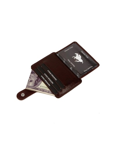 Newish Polo Erkek Hakiki Deri Cüzdan Ve Kartlık - New083 Kahverengi