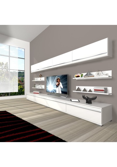 Decoraktiv Eko 360y Mdf Tv Ünitesi Tv Sehpası Parlak Beyaz