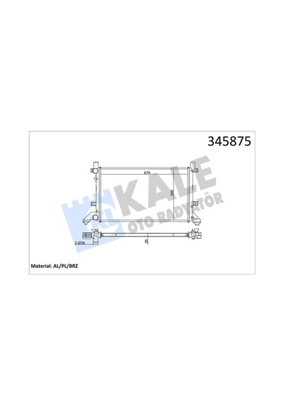 Kale 345875 Radyatör Lt28- 35- lt28- 46 2.5tdı- 2.8tdı Ac Klimasız Mek 679x399x26 Al/pl/brz 2d0121253- 2d0121253b- 2d0121253e