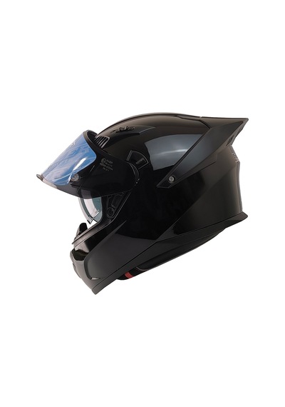 Fazer 22.R06 Double Vizörlü Full Face Spoiler Motorsiklet Kaskı Siyah