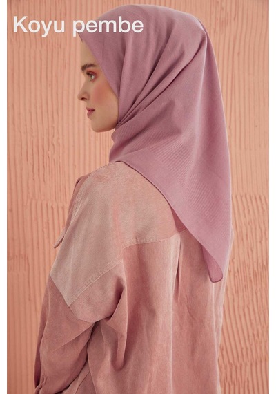 Miray Düz Pamuk Eşarp Koyu Pembe