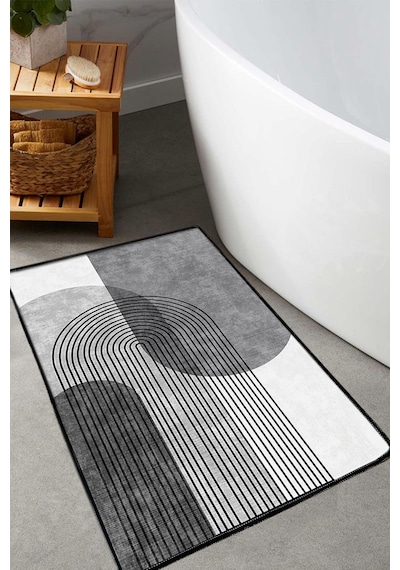 Lenia Gri 3'lü Set Banyo Paspası Djt Renkli