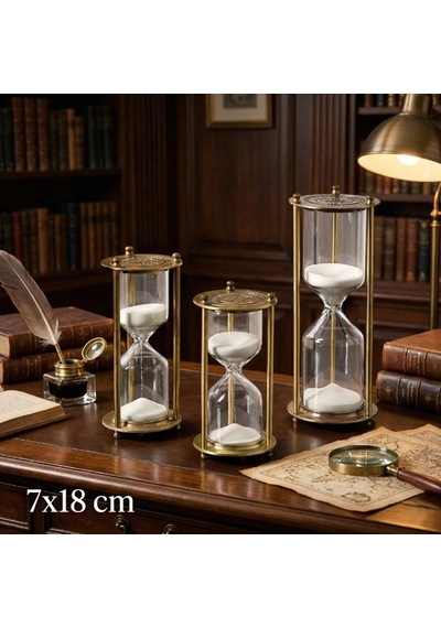 Dekoratif Cam Kum Saati 7x18 Cm Renkli