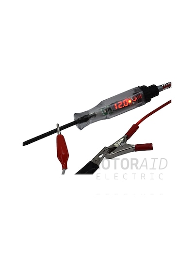12v 24v + - Oto Elektrik Kontrol Kalemi Voltmetreli Test Cihazı Spiral Kablolu Oto Test Kalemi