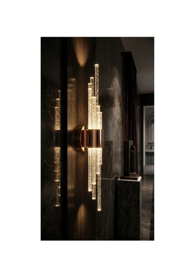 Matrix Melodi Led Duvar Apliği Modern Ve Şık Tasarım Aplik Gold Gövde Günışığı Led Gold Kasa Gün Işığı Led
