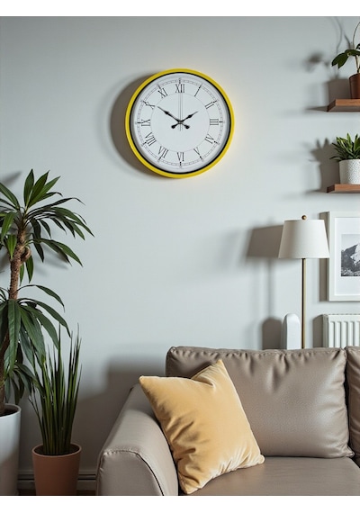 36 Cm Sarı Dekoratif Duvar Saati Diğer