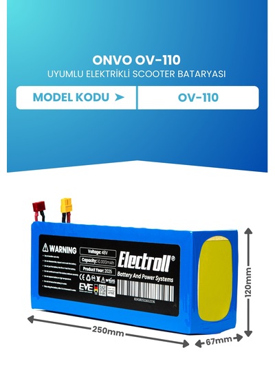 Onvo Ov-110 Batarya 48v 10.000mah Pil