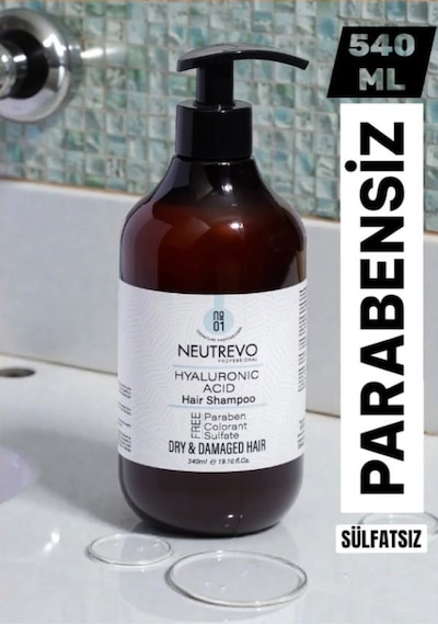 Neutrevo Professional No:1 Hyaluronic Acid Serisi Nem Ve Dolgunluk Veren Saç Bakım Şampuanı 540 Ml Tüm Saç Tipleri