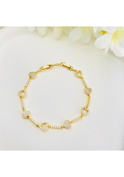 Kalpli Bileklik Suyolu Zirkon Taşlı Kararmuz Xuping Vip Seri 14 Ayar Gold 19cm Altın