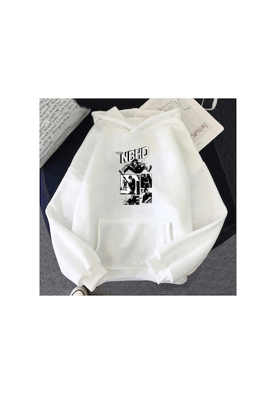 Tarzsokak Beyaz Unisex Arctic Monkeys Nbhd Mahalle Hoodie Komik Karikatür Grafik Rahat Harajuku Çift H
