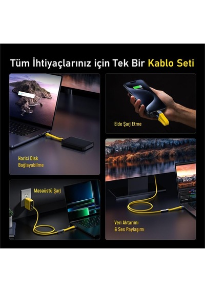 Aohi The Future 4-ın-1 Usb-c To Usb-c Modüler Uzayabilen 1m 40gbp