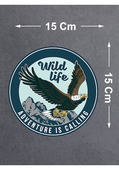 Kartal Vahşi Hayat Adventure Sticker - 4x4 Off Road Kamp Doğa Sticker- Araba Oto Cam Karavan Motosiklet Sticker - 02022 15x15 Cm