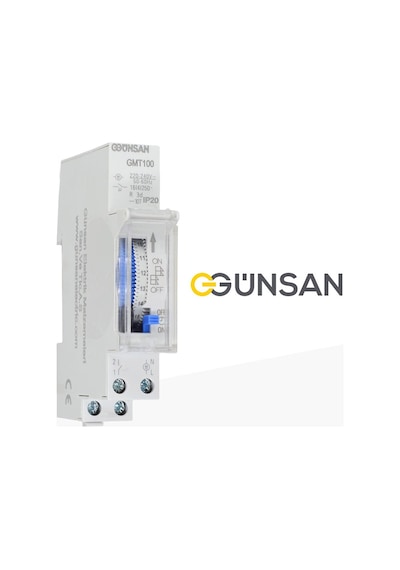 Günsan Mekanik Zaman Saati 100 Saat Rezervli, 24 Saatlik Otomat Tipi 220 240v Ac / 230v