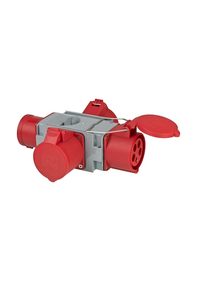 Brennenstuhl Cross Serisi Cee Adaptör Güç Dağıtıcısı Ip44 1x Cee Fişi 400v/32a Ve 3x Cee Prizleri 400v/32a Dış Mekan Çoklayıcı Ve Dönüştürücü Priz