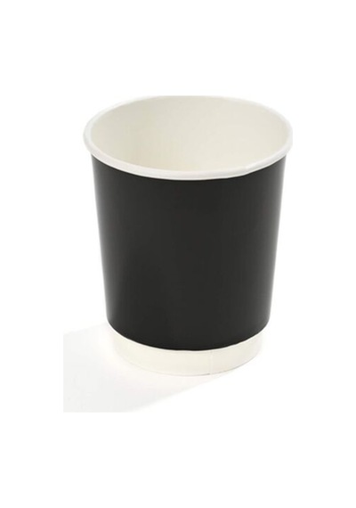 8 Oz Double Wall Karton Bardak Siyah 500 Adet