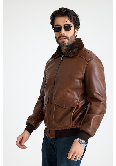 Franko Armondi Pi Lot Model Erkek Deri Ceket E11-klj-2071 Fındık