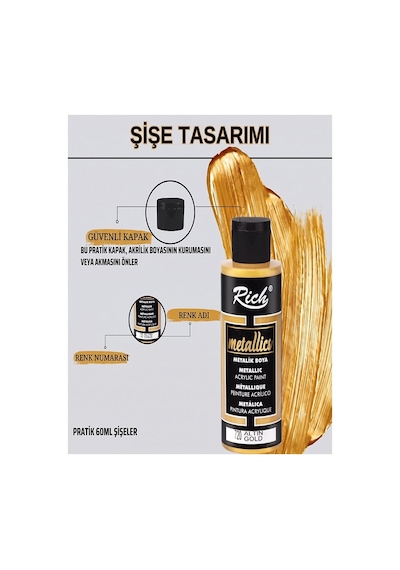 Rich Mastermix Akrilik Boya 6 Renk 60 Ml 1 Paket Metalik Renkler Akrilik Boya 6 Lı Profesyonel Tuval Canvas Çok Renkli Rich Mastermix Akrilik Boya 6 Renk 60 Ml 1 Paket Metalik Renkler Akrilik Boya 6 Lı Profesyonel Tuval Canvas Çok Renkli
