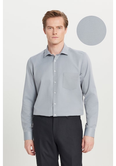 AC&Co / Altınyıldız Classics Erkek Grı Pamuklu Tailored Slim Fit Dar Kesim Klasik Yaka Armürlü Cepli Gömlek Gri AC&Co / Altınyıldız Classics Erkek Grı Pamuklu Tailored Slim Fit Dar Kesim Klasik Yaka Armürlü Cepli Gömlek Gri