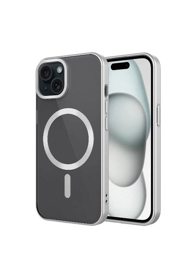 Apple iPhone Uyumlu 15 Kılıf Mat Tasarımlı M-safe Wireless Şarj Özellikli Zore Mat Setro Kapak Titanyum