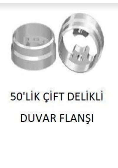 50'lik Çift Delikli Duvar Flanşı Alüminyum Küpeşte Korkuluk Aksesuarı 2 Adet